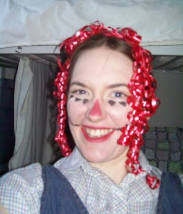 Picture of Rebekah dressed as Raggedy Ann