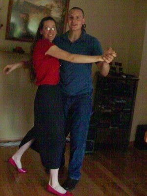 Rebekah and John dancing