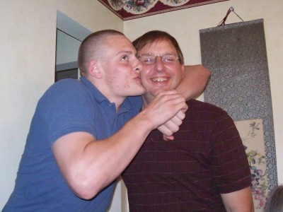 John kissing Dad