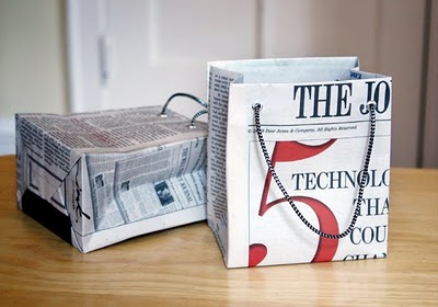 Newspaper gift bags