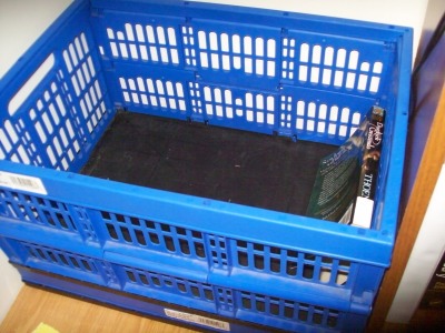 My crates waiting for books