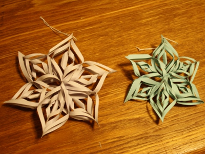 Rolled Snowflake Ornaments