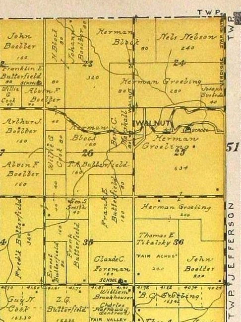 Map of Walnut, Nebraska