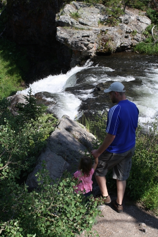 Daniel and Tirzah Mae at the brink of Moose Falls