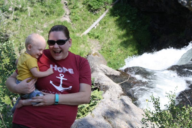 Louis and his aunt Anna at the brink of Moose Falls