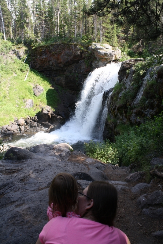 Tirzah Mae and I near the base of Moose Falls