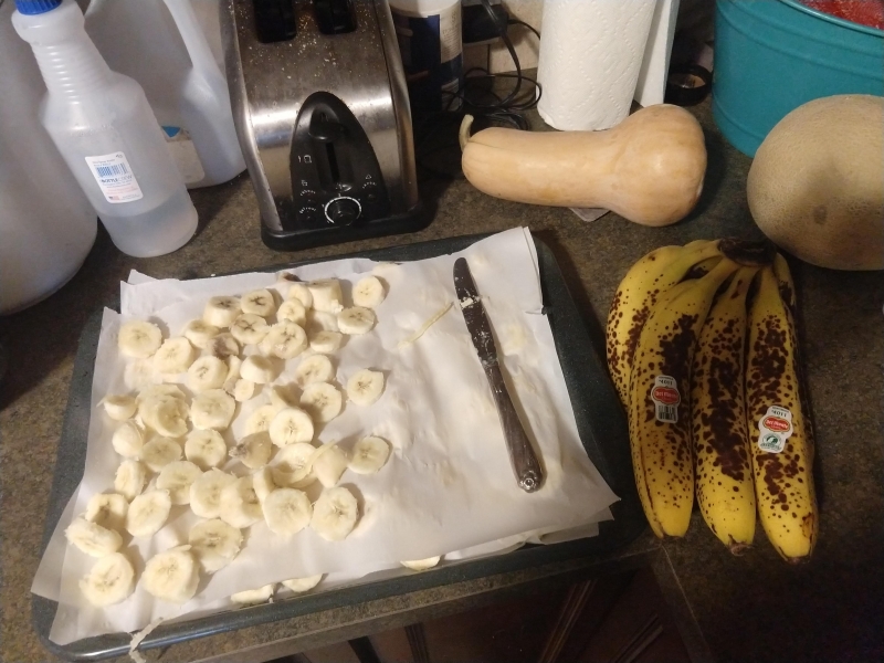 Freezing lots of bananas for smoothies