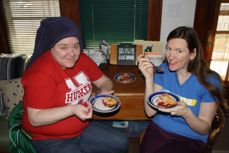 Anna and I celebrating the ultimate Pi Day (and my birthday)