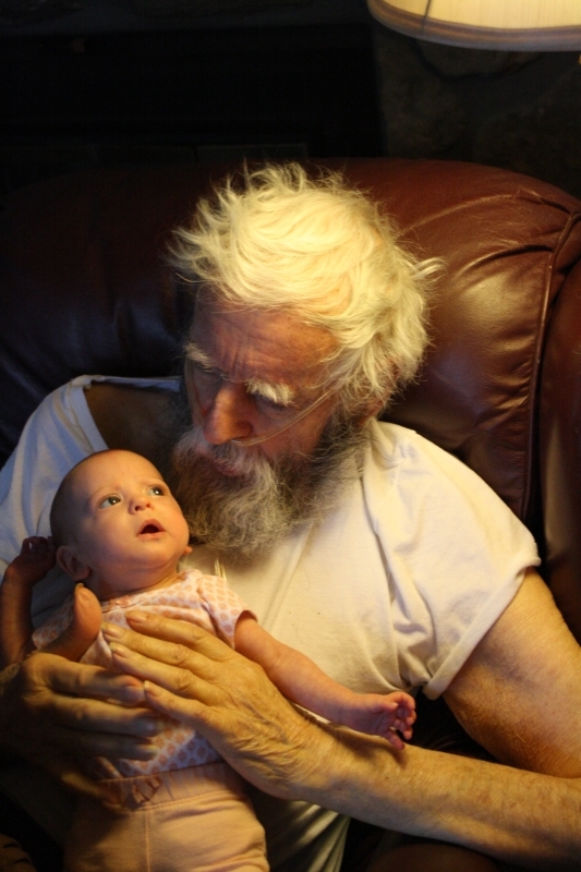 Tirzah Mae and her great-grandpa Garcia
