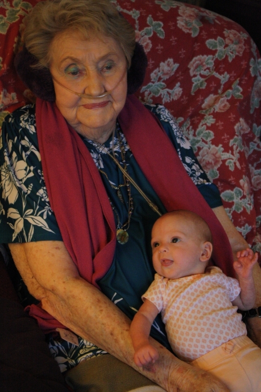 Tirzah Mae and Great-Grandma Garcia