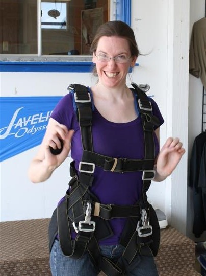 Geared up for skydiving