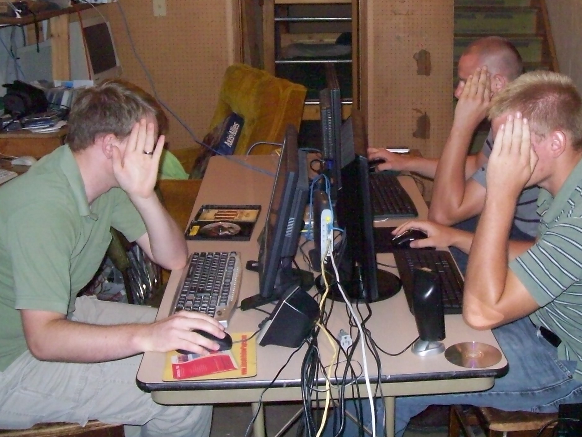 Daniel, John, and Timothy on computers