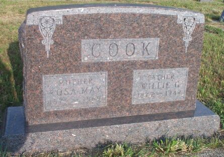 Rosa May and Willie George Cook's Gravestone